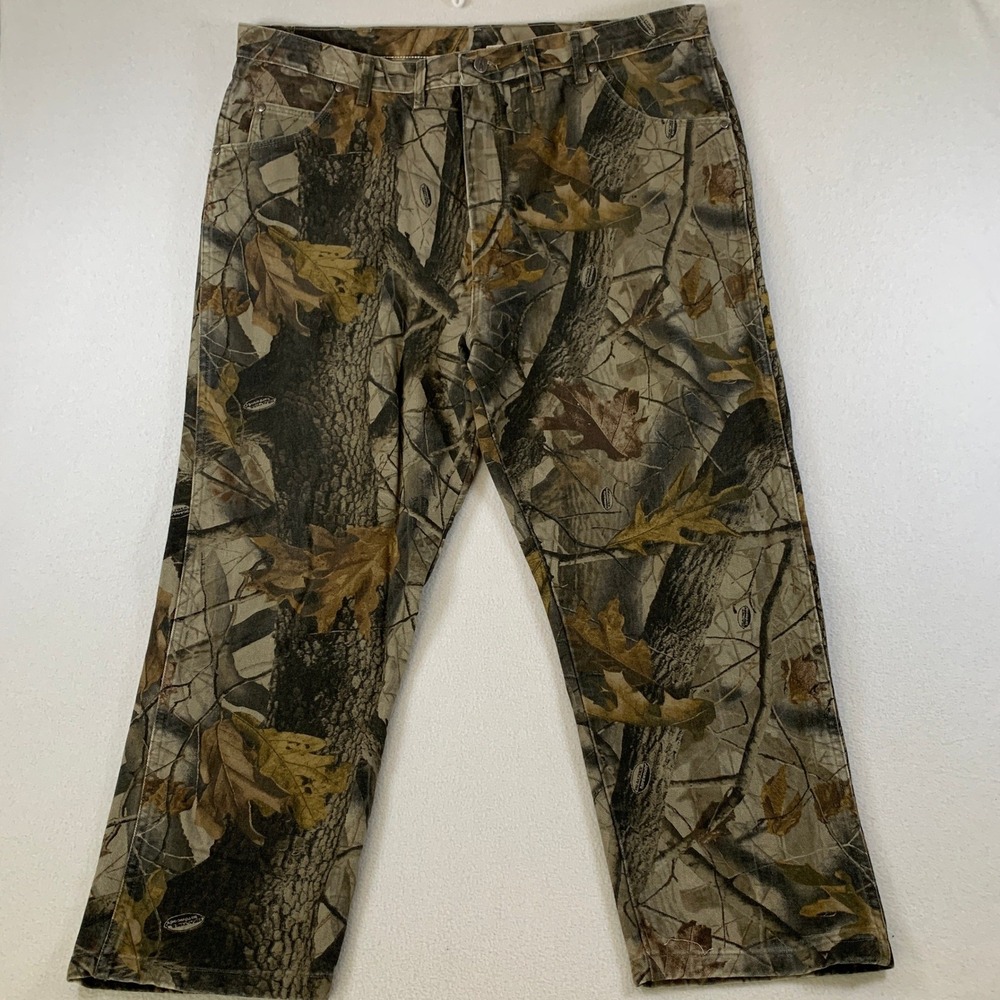 Wrangler Pro Gear Hunting Pants Men Camo Realtree Hardwoods USA 42x28 (tag 44x32